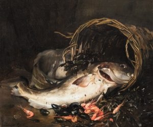 Still life with fish and shellfish - Dominique Hubert Rozier