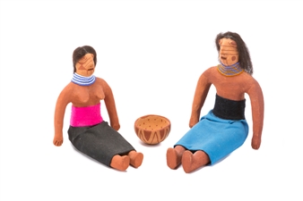 Two Seated Figures and a Miniature Bowl - Elmer Gates