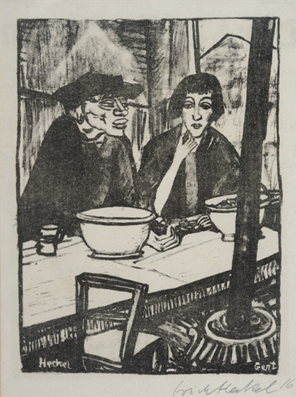 In der Muschelstube II by Erich Heckel, 1916