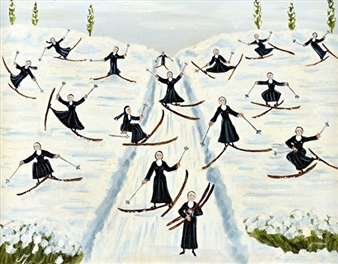 Nuns skiing - Mary Raymond