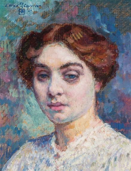 A Portrait of Mademoiselle Couvreur by Théo van Rysselberghe, 1907