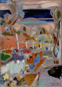 Night scene along the beach by Soshichi Takama, 1956