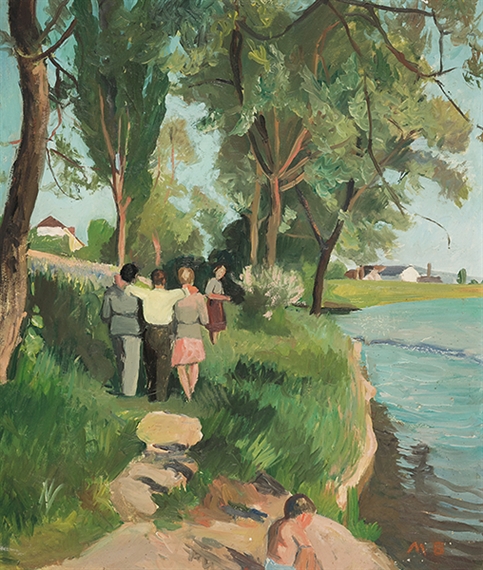 Landschaft an der Sihl bei Höngg by Max Böhlen