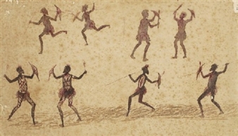 Untitled (fighting Figures) - Tommy McRae