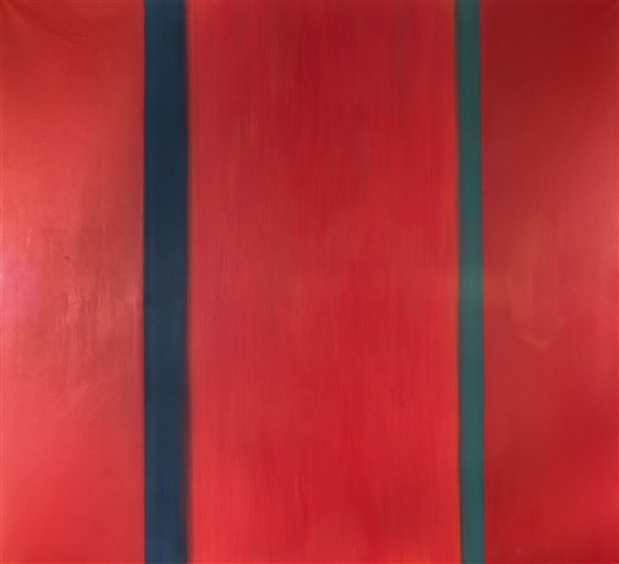 Untitled (Red Abstraction in Red and Blue) by Elisabeth Mehrl, 1995