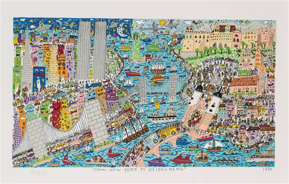 ⭕JAMES RIZZI印刷か？ 馬車と街並み James Rizzi | From New York to