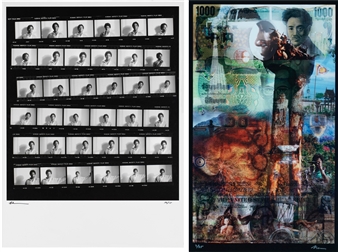 Two works: Untitled (Jean-Michel Basquiat, Contact Sheet); & Untitled - Lee Jaffe