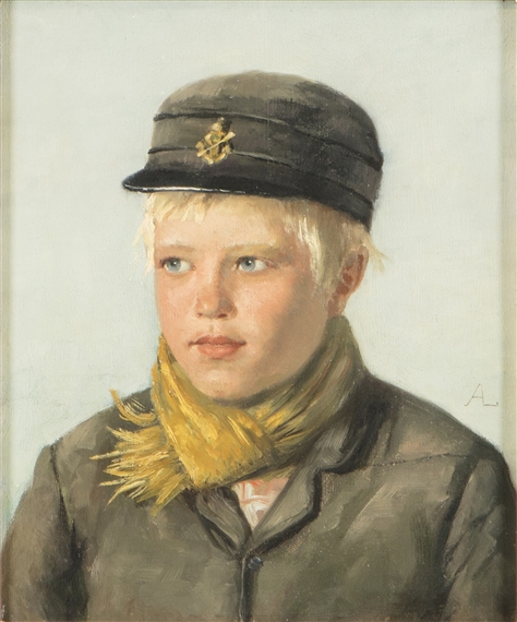 Young boy by Arvid Liljelund
