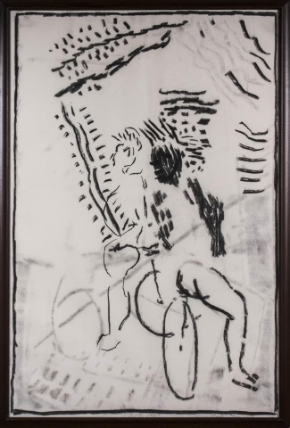 Artwork by Bryn Jayes, A Popular Place, Made of charcoal on paper