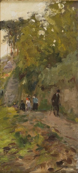 LA DISCESA DA VILLA BORGHESE by Roman School, 19th Century, 19th Century