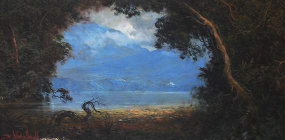 15 Lukisan  Pemandangan Gunung Karya  Abdullah  Suriosubroto  