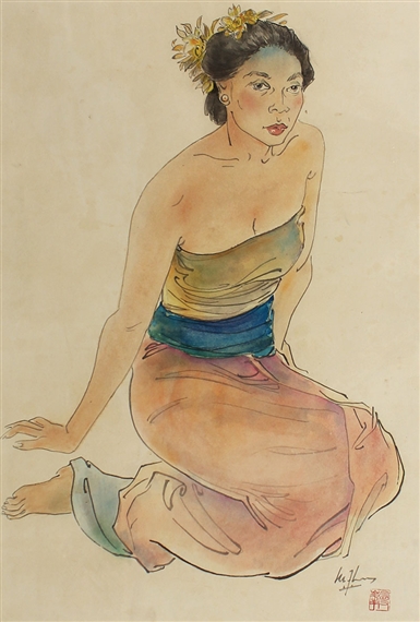 Seated Woman by Lee Man Fong