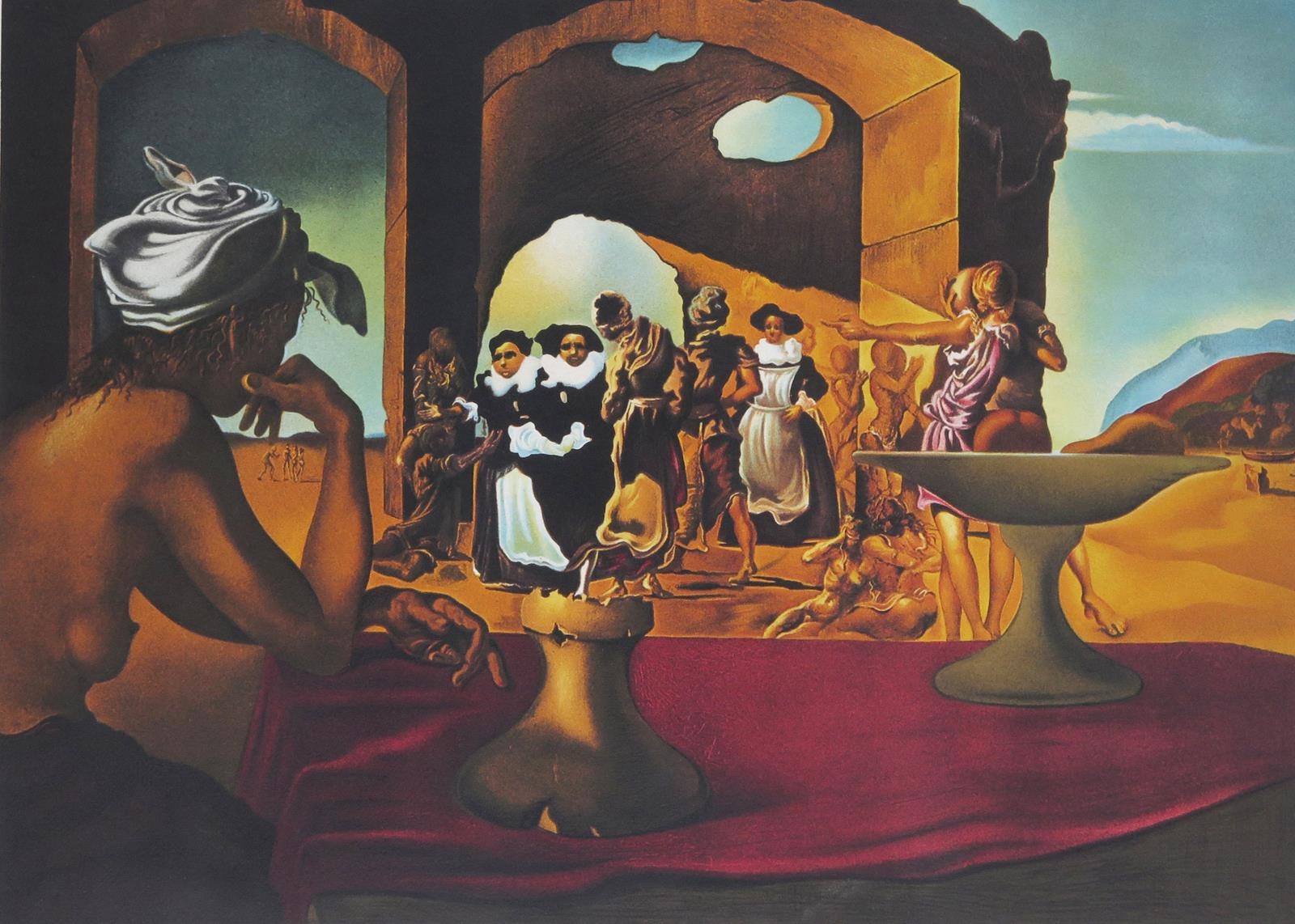 Salvador Dalí | Slave market with disappearing bust of Voltaire | MutualArt