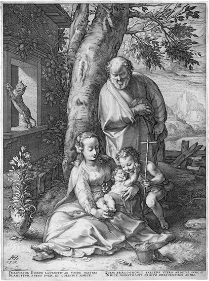Die Heilige Familie mit dem Johannesknaben by Hendrick Goltzius, 1593