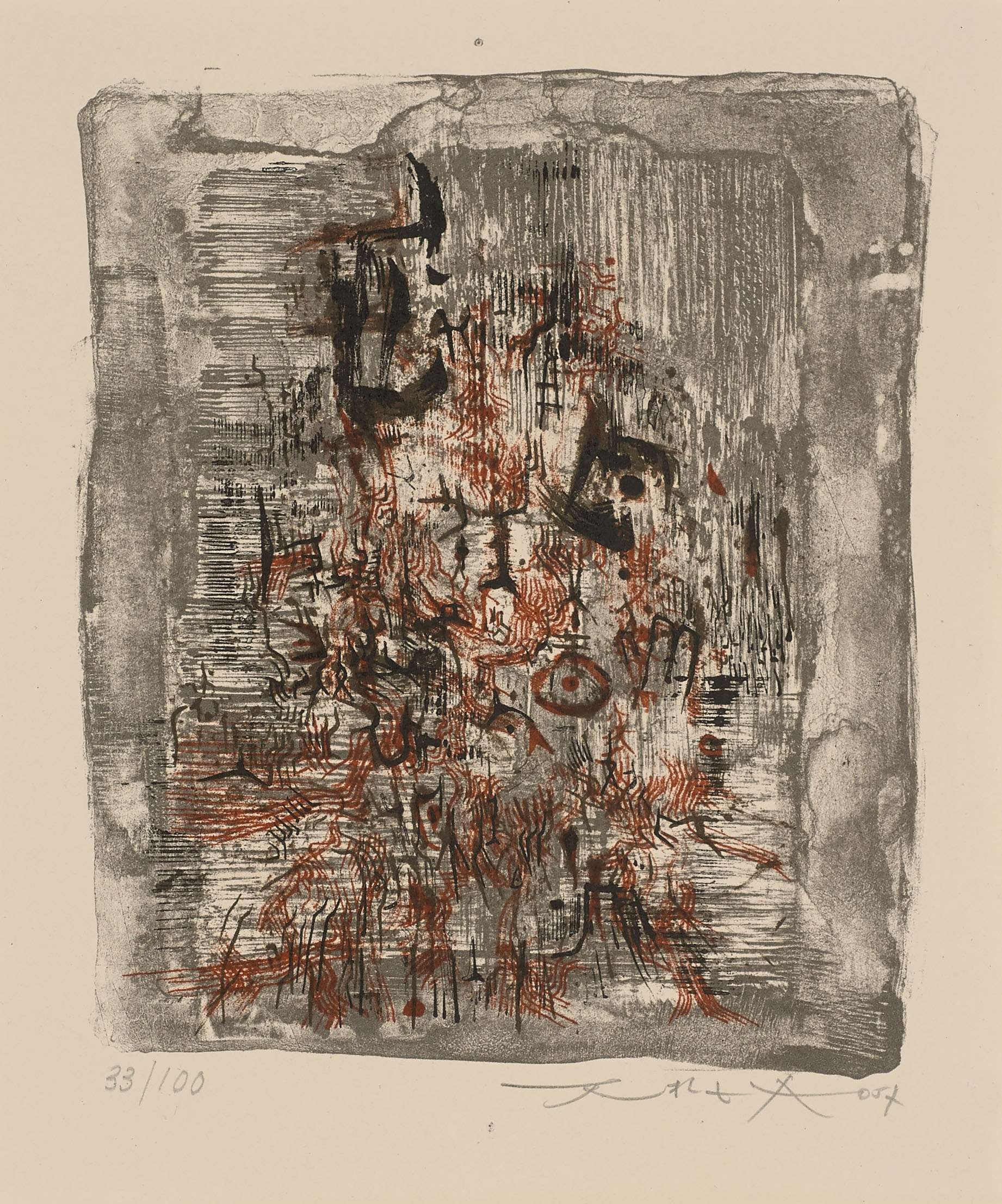 Lithographie Zao Wou ki, Sans Titre (112) Certificat. 28x38cm