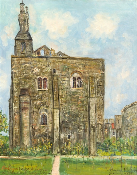 Le Chateau et la vierge noire a Montbazon (indre-et-Loire) by Maurice Utrillo, 1937