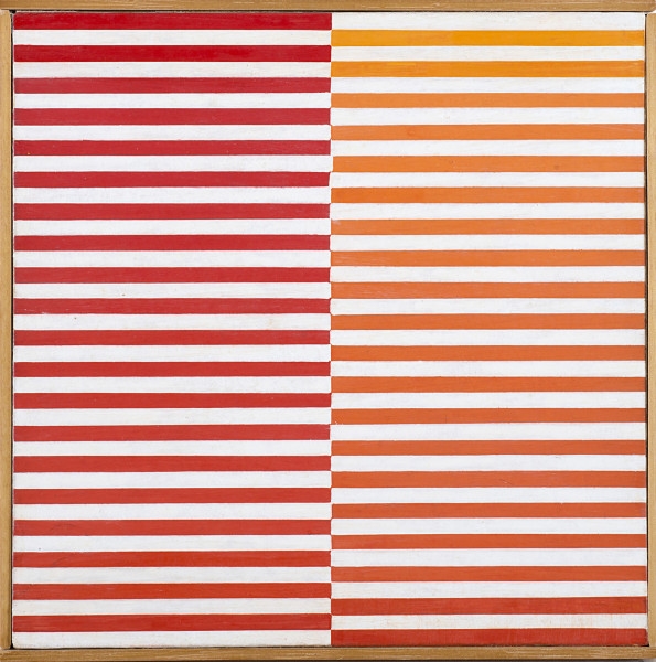 La ricerca del colore - arancio su bianco by Dadamaino, 1960