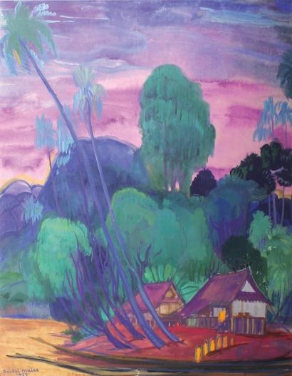 Un village au bord du Mekong by André Maire, 1952