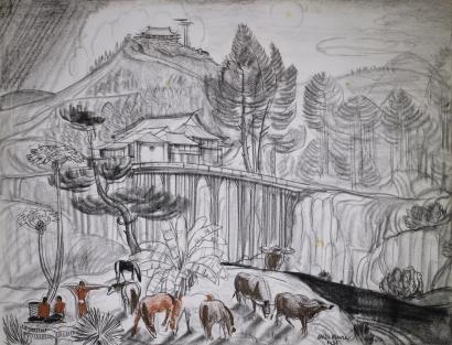 La passerelle de Dalat by André Maire, 1955
