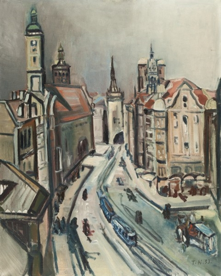 View of Munich from the street Tal to Marienplatz by Thomas Niederreuther, 1953