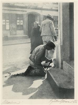 Maurer [Bricklayer] , Vorstadtmarkt'[Subura market] by Gustav Presser, 1929