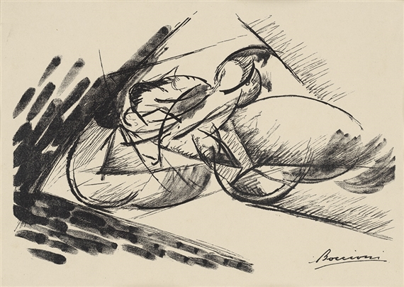 Schnelligkeit by Umberto Boccioni, 1914