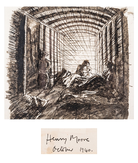 Henry Moore SHELTER DRAWING 1940 MutualArt