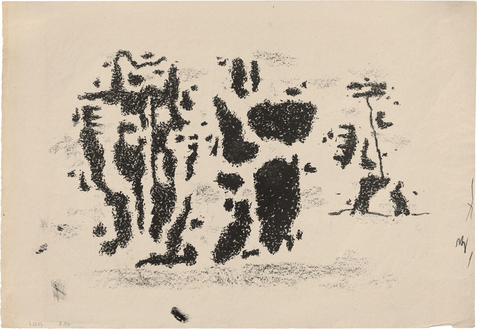 Artwork by Willi Baumeister, Gilgamesch und Enkidu, Made of lithograph