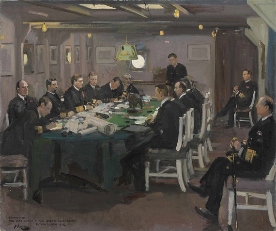 The Fore Cabin, H.M.S. Queen Elizabeth 16th November by John Lavery, 1918