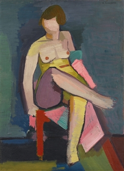 Sitzender Akt - Erwin Graumann