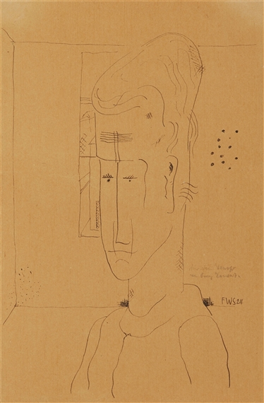 Figürliche Darstellung (Porträt?) by Franz Wilhelm Seiwert, 1924