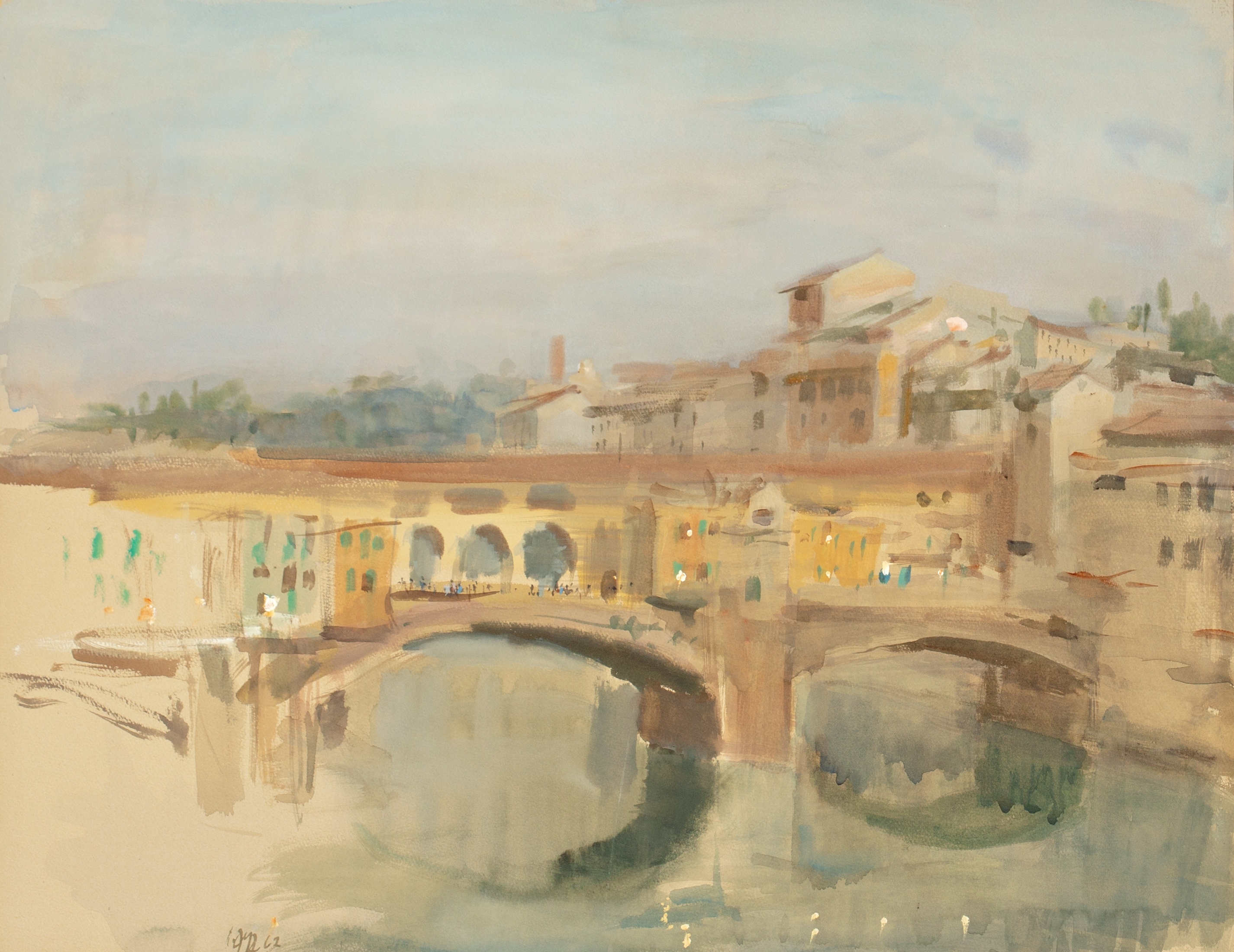 Artwork by Ramón Gaya, View of Florence, Made of Watercolour and gouache on paper