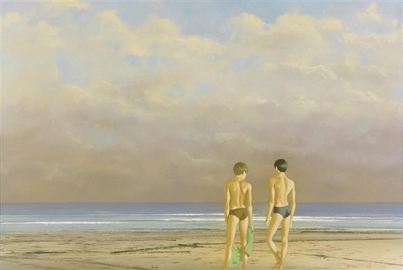 Two Boys on the Beach by Robert R. Bliss, 1962