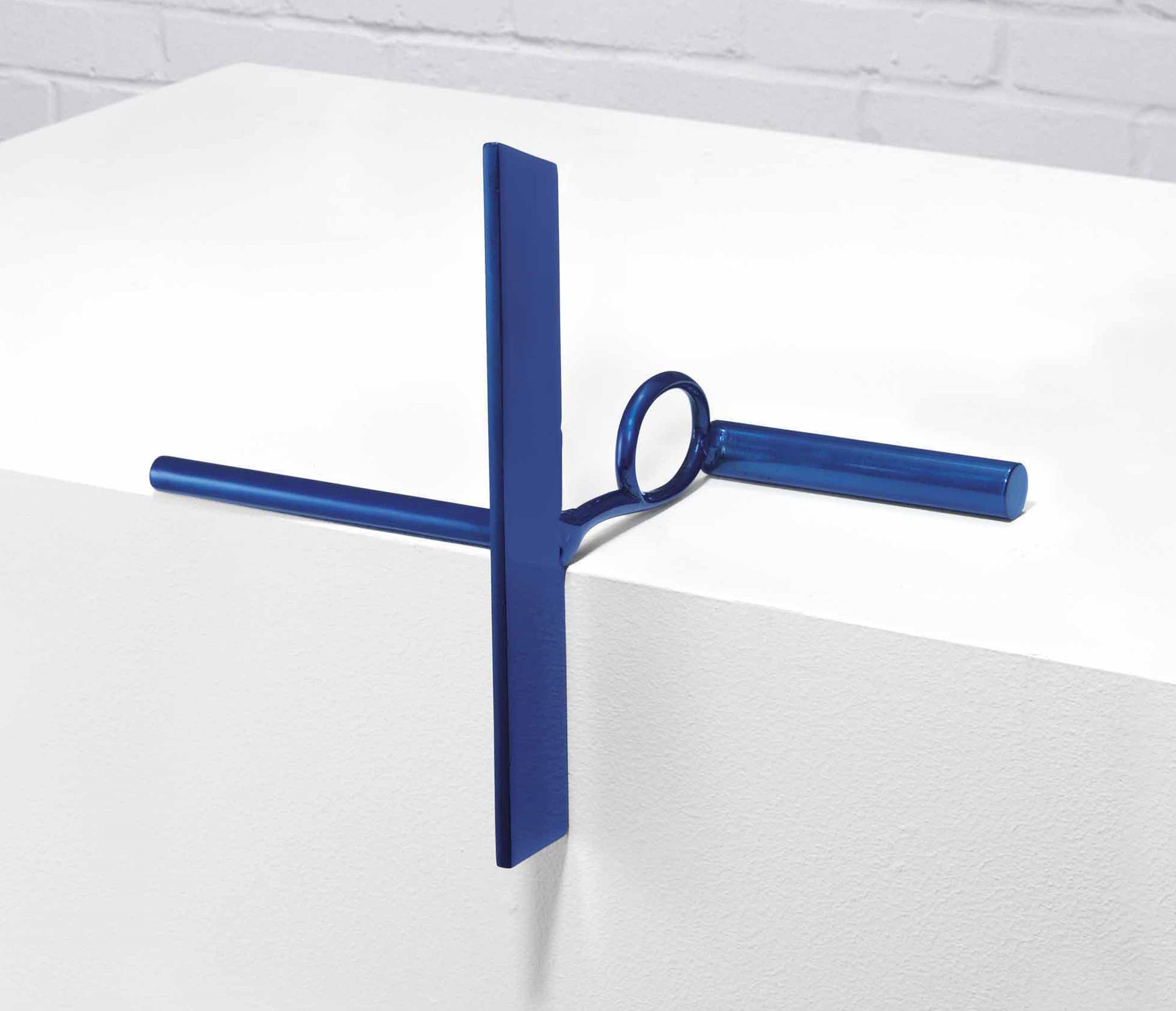 Artwork by Anthony Caro, Table Piece V, Made of lacquered blue paint over polished steel