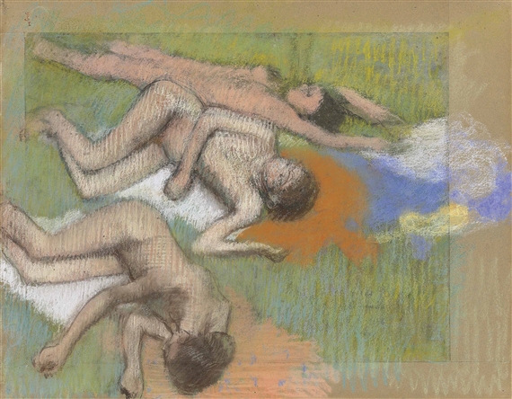 Après le bain, trois femmes nues by Edgar Degas, circa 1890-1895