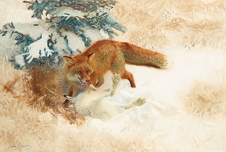 FOX WITH HARE