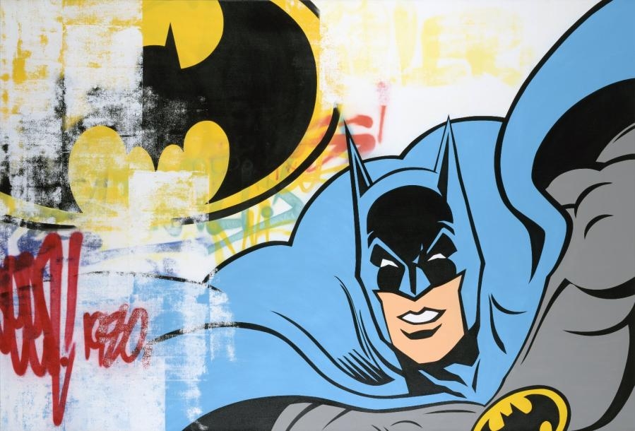 Artwork by Richard Mirando, Batman, Made of Spray paint and stencil on canvas