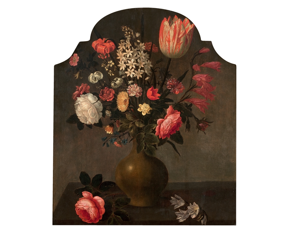 Hans Bollongier Nature morte au vase de fleurs sur un entablement MutualArt