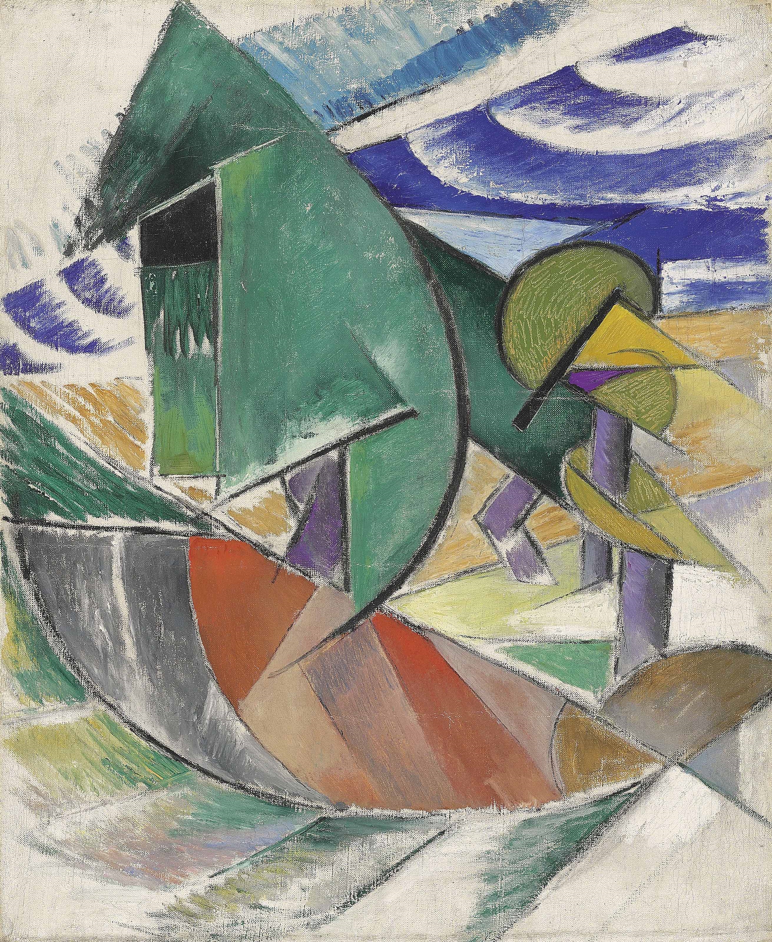 Artwork by Marie Vassilieff, Composition rayonniste, Made of oil on canvas