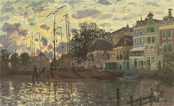 Le Dam à Zaandam, le soir by Claude Monet, 1871