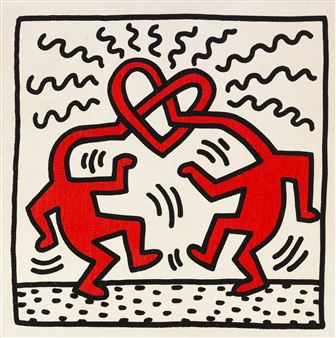 Keith Haring | UNTITLED (HEART HEADS) (1988) | MutualArt