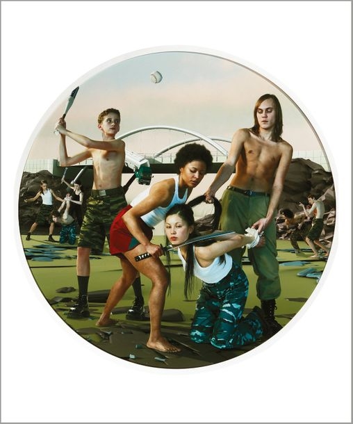 Artwork by AES + F Group, Last Riot 2 Tondo #6, Made of C-print and digital collage on canvas