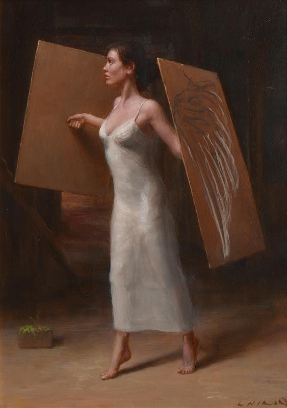 Artwork by Harry Holland, Angel, Made of oil on board