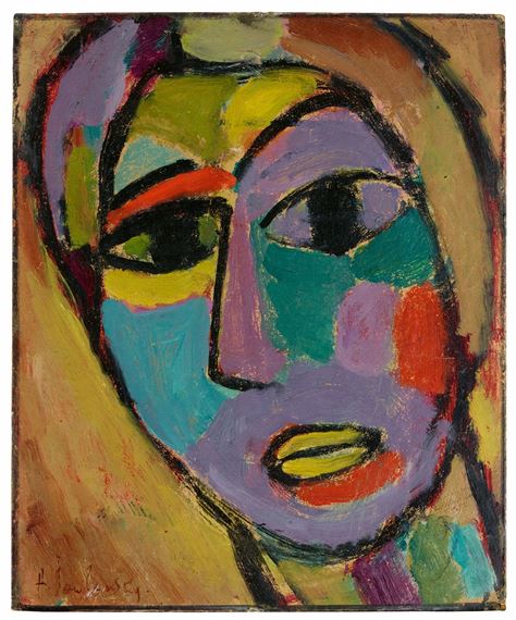 Mystischer Kopf: Erde by Alexej von Jawlensky, 1919