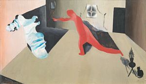 Scene med to figurer by Per Krohg, 1918