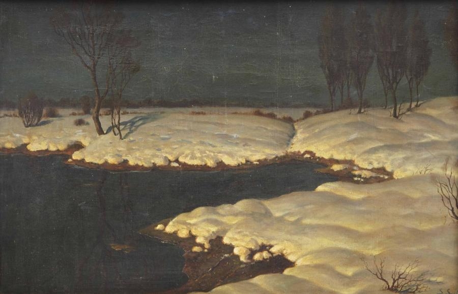 Artwork by Serge Sedral, Clair de lune, Russie, Made of Oil on canvas