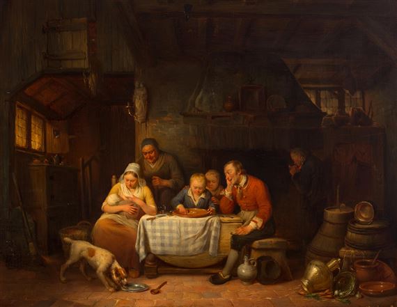 A farmer's family in interior by Charles Venneman, 1838