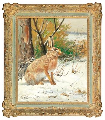 Hare Sitting in the Snow by Wilhelm Lorenz