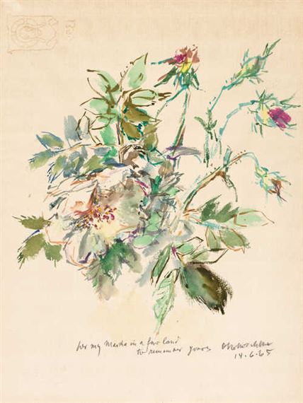 Flowers by Oskar Kokoschka, June 14, 1965