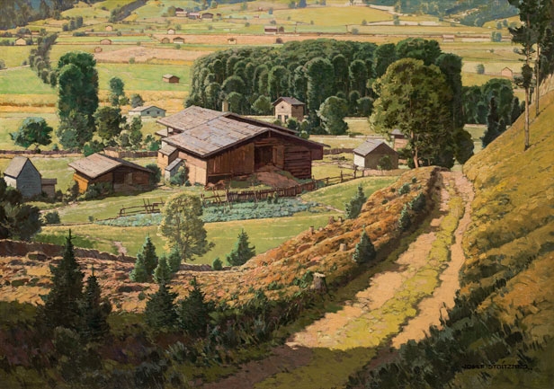 Farmstead at Pinzgau (Tauern landscape) by Josef Stoitzner, circa 1935